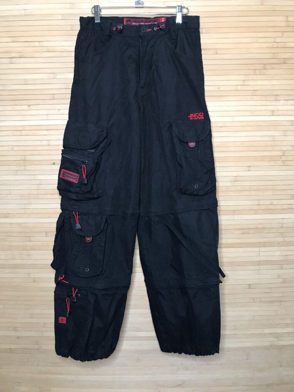 Vintage JNCO Pants Cargo convertible double zip off RARE 12 pocket jeans 29 x 30